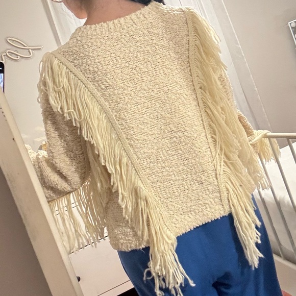 Tularosa Ibone Fringe Sweater Beige - Picture 3 of 16